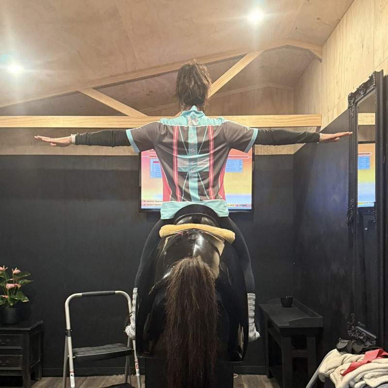 lindsey-on-horse1 Racewood Simulator